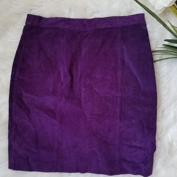 Fashion Attitudes Purple Suede Skirt - Picture 6 of 6